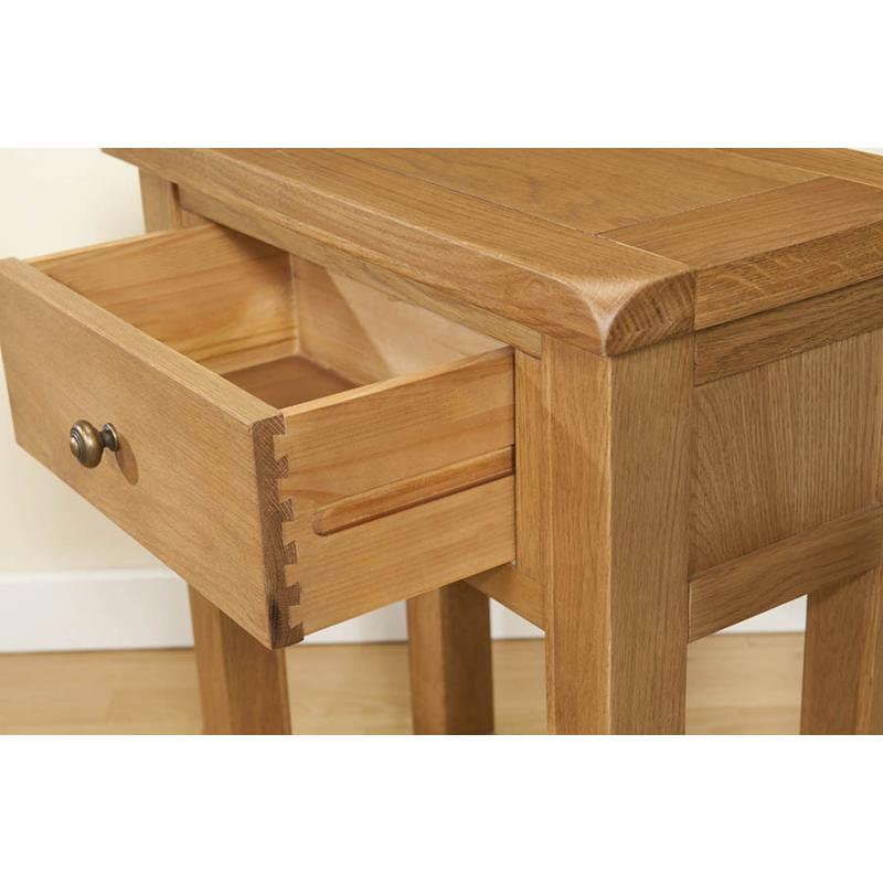 Calverley Oak Small Console Table With Drawer